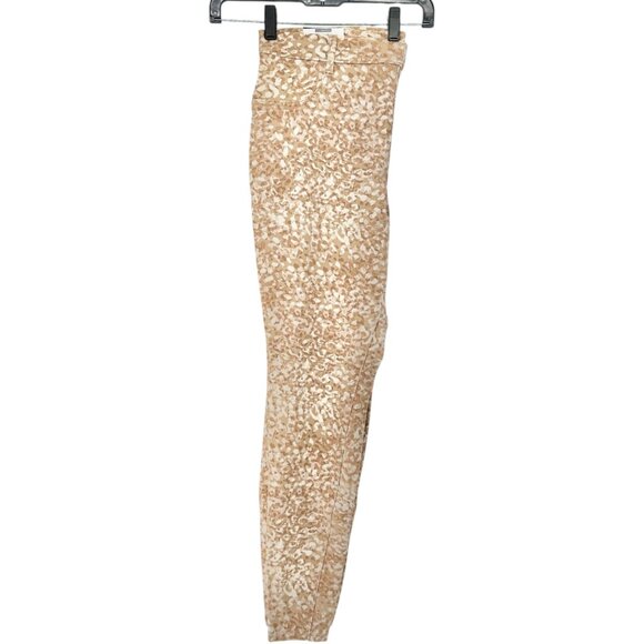 Time And Tru Jeggings Womens XXL 20 High Rise Beige Leopard Printed Stretch - Picture 1 of 10